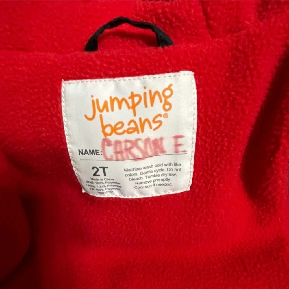 Jumping Beans Vibrant Red and Black Hooded Coat